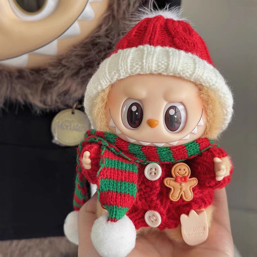 拉布布新年娃衣一二代labubu坐坐派对搪胶公仔衣服着替配饰可换装