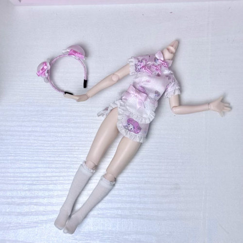 bjd6分娃衣azone可爱旗袍ob22特6光膜双生粉色换装衣服