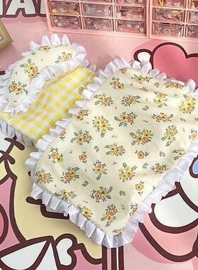 20cm棉花娃娃睡觉床品三件套40cm娃娃bjd公仔玩偶床上用品过家家