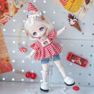 兔兔梦匣适配娃衣套装BJD可动人偶娃衣草莓蛋糕可爱甜美白菜