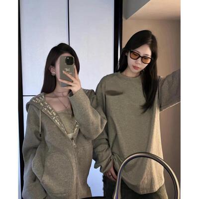 2026秋冬好物经典老花满印慵懒风双面穿拉链连帽上衣A8081