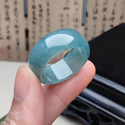 25号24.3MM内径指环A货玉石戒指