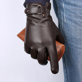 真皮手套男冬季 触屏保暖加绒加厚摩托车开车防风寒羊皮手套男薄款