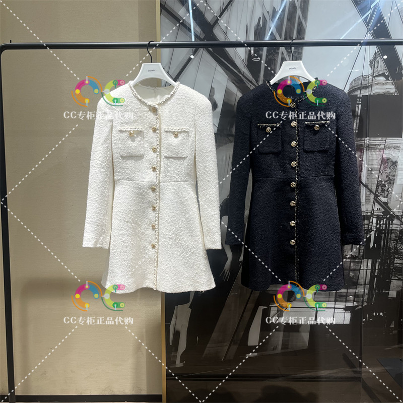 欧时力1LY1086250专柜正品2024年春季新款小香风连衣裙长袖1890