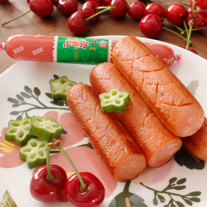 波尼亚小牛仔鲜肉肠火腿肠泡面伴侣休闲零食50g*10支