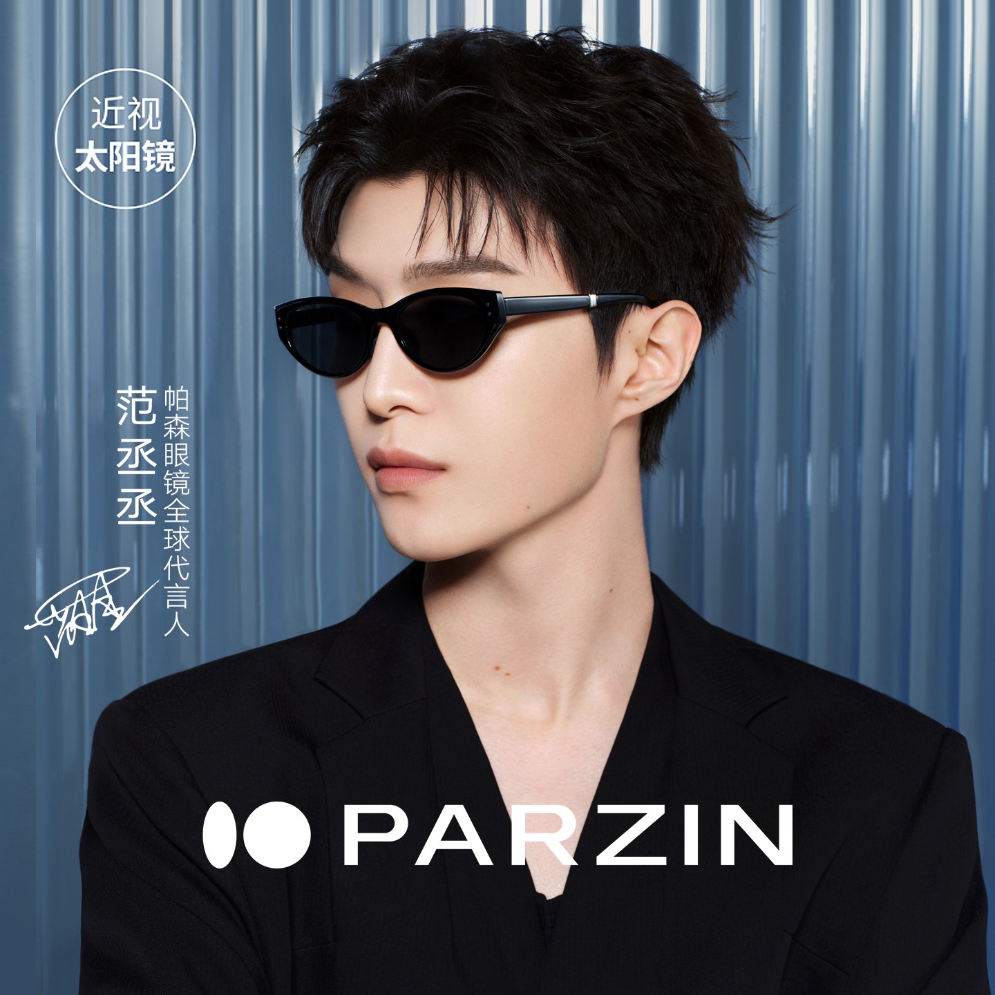 帕森太阳镜女定制近视范丞丞同款复古猫眼可折叠遮阳墨镜PJ9151