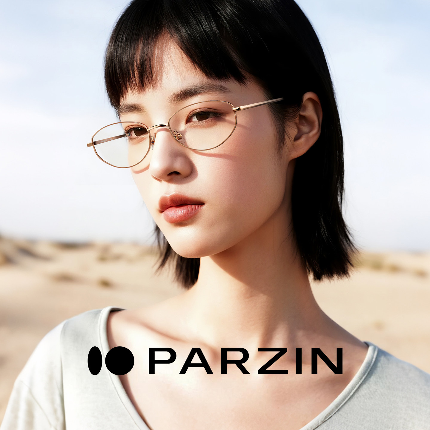 帕森2026年新品眼镜女时髦金丝猫眼框可配防蓝光近视镜男PZ62