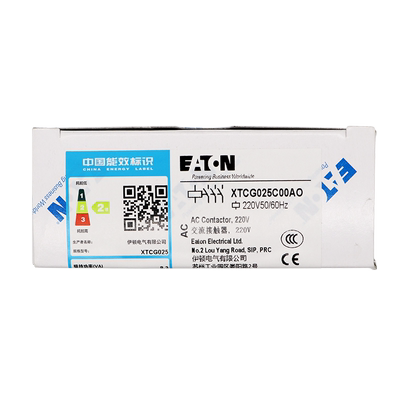 伊顿(EATON)E系列3极接触器(25A)XTCG025C00AO/E2/C2/B2/AR/DV/DT