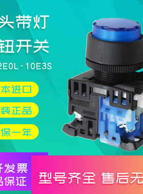 日本富士带灯按钮AR22E0L-10E3S 蓝色（稀土灯泡）380V 220V 110V