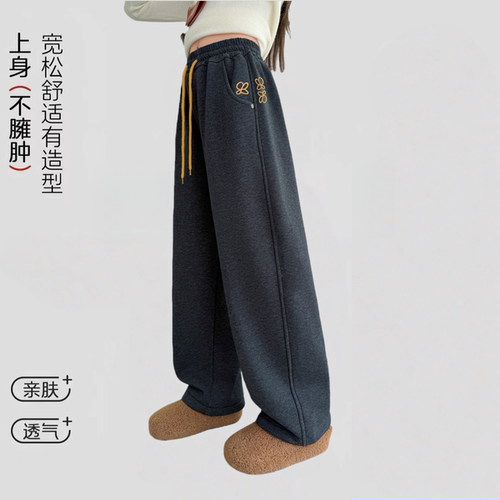 女童加绒加厚弯刀裤2025新款