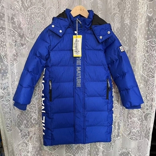 男童羽绒服2024新款中大童中长款带帽保暖白鸭绒女童外套防风冬装