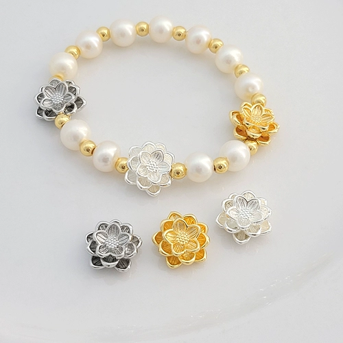 Медная золотая трехмерная подвеска, ожерелье и браслет из жемчуга, бусины, аксессуар, аксессуары, золото 18 карат, 3D, со сквозным отверстием