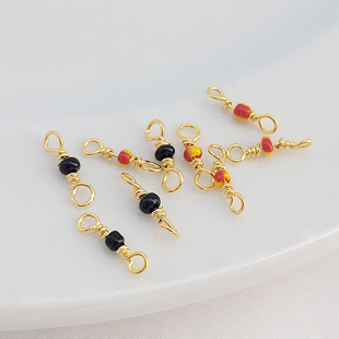 18K包金水晶珠子绕线连接环diy编织手链项链耳环吊坠扣环饰品配件
