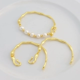 Позолоченный регулируемый браслет, аксессуар ручной работы из жемчуга, аксессуары, 18 карат, золотой цвет