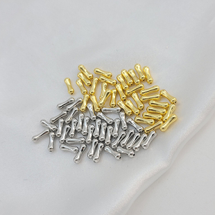 18K包金保色小蛮腰竹节通孔小骨头散珠diy手工串手链项链隔珠配件