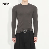 透气舒适 NFAI 合身剪裁 打底 发热保暖 25FW 德绒插片长袖