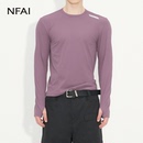 NFAI 25FW 运动坑条长袖 立裁指套/显大版型/舒适面料