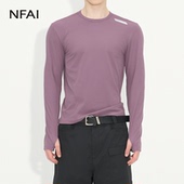 型 NFAI 舒适面料 立裁指套 显大版 25FW 运动坑条长袖
