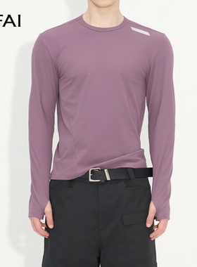 NFAI 25FW 运动坑条长袖 立裁指套/显大版型/舒适面料