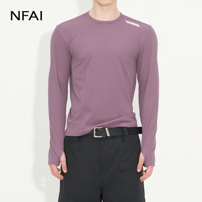 NFAI运动坑条长袖显大/舒适