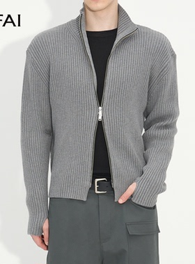 NFAI 25FW 双拉链针织外套 立裁指套/扎实羊毛/时装廓形
