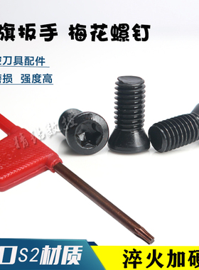 数控刀具配件铣刀盘车刀杆压刀螺钉梅花螺丝M2.5 M3.5T15红旗扳手