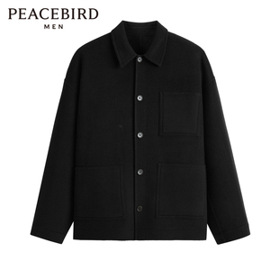 新款 毛呢夹克男2023年冬季 太平鸟男装 外套B1BCD4V20 大师系列