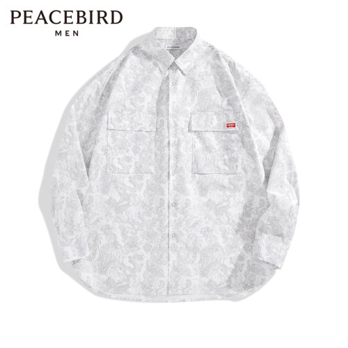 【CNY系列】太平鸟男装 休闲衬衫男士时尚舒适满版外穿式衬衫潮