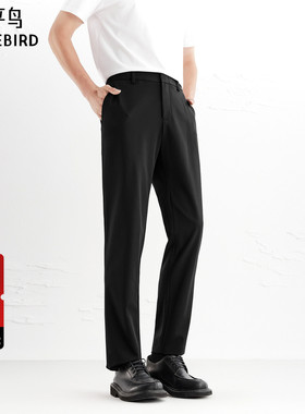 【商场同款】太平鸟男装 2025年秋新款四面弹黑色休闲裤B1GBF3333