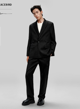 【PETER DO联名】太平鸟男装 舒适休闲裤直筒易打理西裤B1GLF3C15