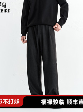 【商场同款】太平鸟男装休闲裤25冬季新款直筒质感西裤 B1GBF420P