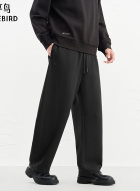 【商场同款】太平鸟男装 2026年春季新款黑色抽绳休闲裤B2GMG1158