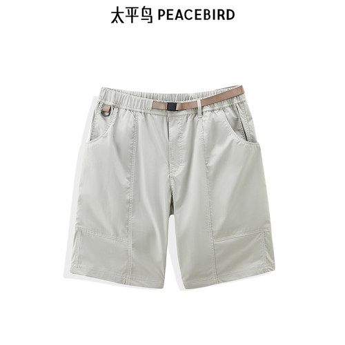 太平鸟男装 夏季潮流休闲中短裤户外工装感五分运动直筒中裤潮