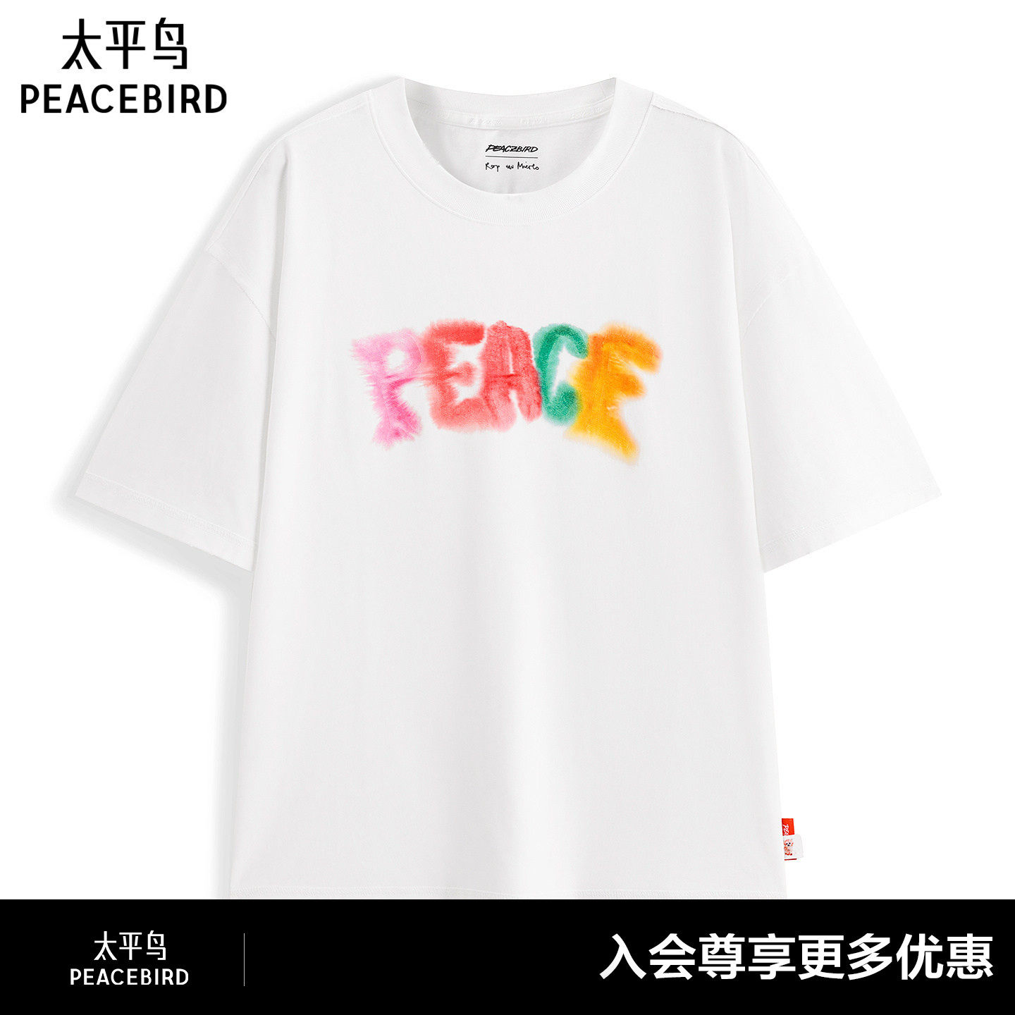 【艺术家Rop联名】太平鸟男装 休闲T恤印花时尚男士T恤B2CN