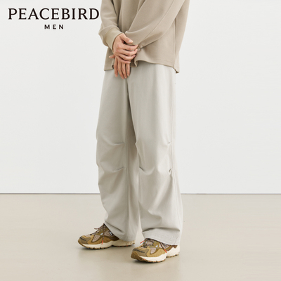 【王鹤棣甄选】太平鸟男装秋季新款宽松工装休闲裤伞兵裤阔腿裤