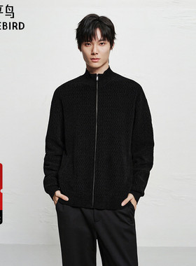 【商场同款】太平鸟男装毛衫25冬季新款雪尼尔开衫潮 B2EAF413B