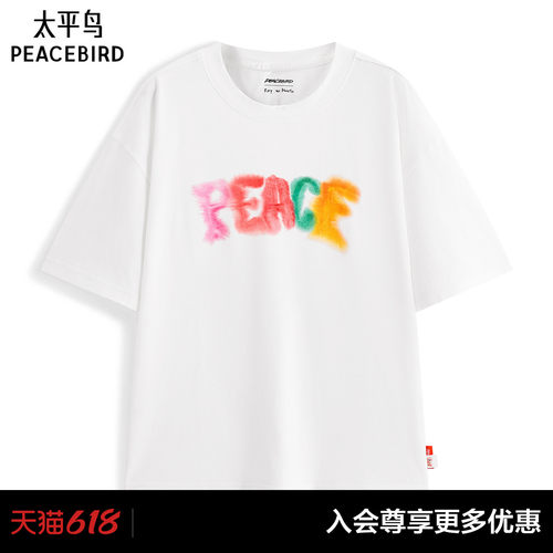 【艺术家Rop联名】太平鸟男装 休闲T恤印花时尚男士T恤B2CNG2431#