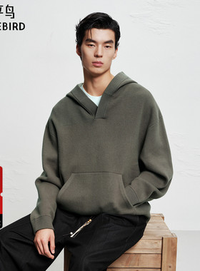 【商场同款】太平鸟男装休闲毛衫刺绣仿羊羔绒时尚毛衣B2EBF4242