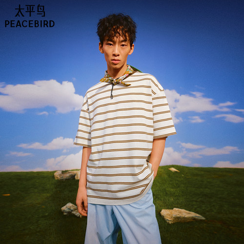 【Personal Best系列】太平鸟男装T恤26撞色条纹上衣 B2CNG3158