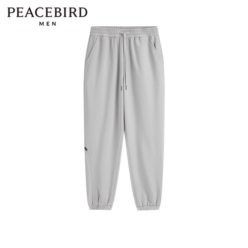 太平鸟男装 潮流休闲抽绳灰色运动长裤卫裤春秋季锥形束脚卫裤