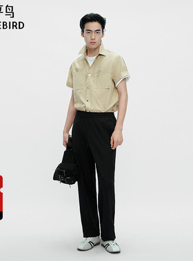 【商场同款】太平鸟男装 2025年秋季新款提花抽绳休闲裤B1GF3141