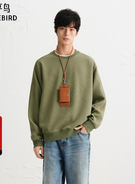 【商场同款】太平鸟男装卫衣25秋季新款重磅莫代尔提花 B1CRF3309