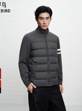 【商场同款】太平鸟男装 潮流针织拼接轻薄立领羽绒服B1ACF4B30