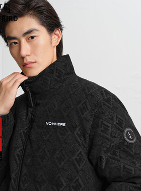 【商场同款】太平鸟男装提花羽绒服冬季新款立领面包服B2ACF4522