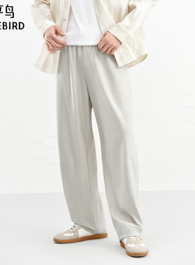 【商场同款】太平鸟男装休闲裤26春季新款直筒弯刀卫裤 B1GMG1232