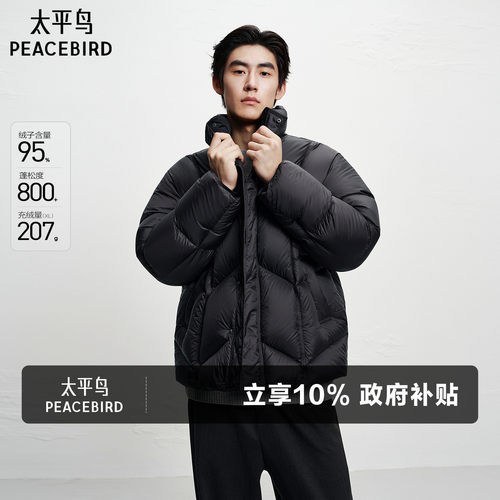 【95%进口鸭绒】太平鸟男装 排骨羽绒服冬季20D面包服外套防寒服