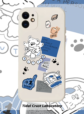 卡通蓝色小怪兽白色全液态硅胶手机壳适用苹果17nova14华为p70mate70小米15opporeno14vivo30荣耀300iPhone15