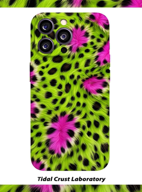 y2k绿色豹纹酷花朵红菲林二合一手机壳适用苹果17nova14华为p70mate60小米15opporen14ovivo荣耀300iPhone16