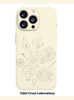 简笔手绘线条烘焙面包菲林二合一手机壳适用苹果17nova14华为p70mate60小米15opporen14ovivo荣耀300iPhone16