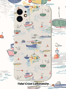划船去看世界吧液态硅胶意象画手机壳适用苹果17nova14华为p70mate70小米15opporeno14vivo30荣耀300iPhone15